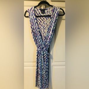 French Connection Blue Diah sleeveless Wrap Midi Dress